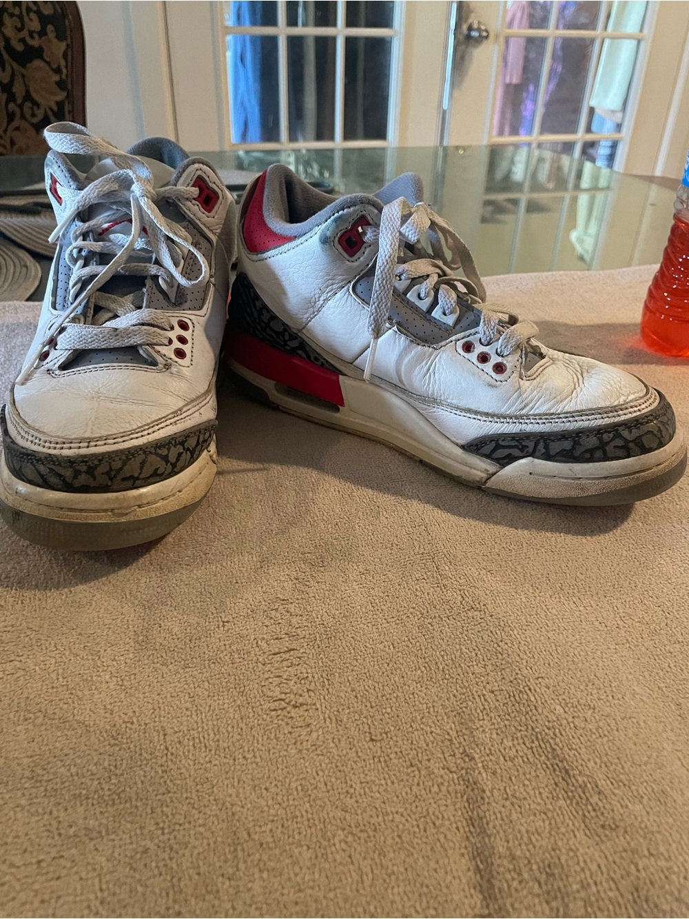 Nike Kids White and Red Retro Elephant-Print Sneakers